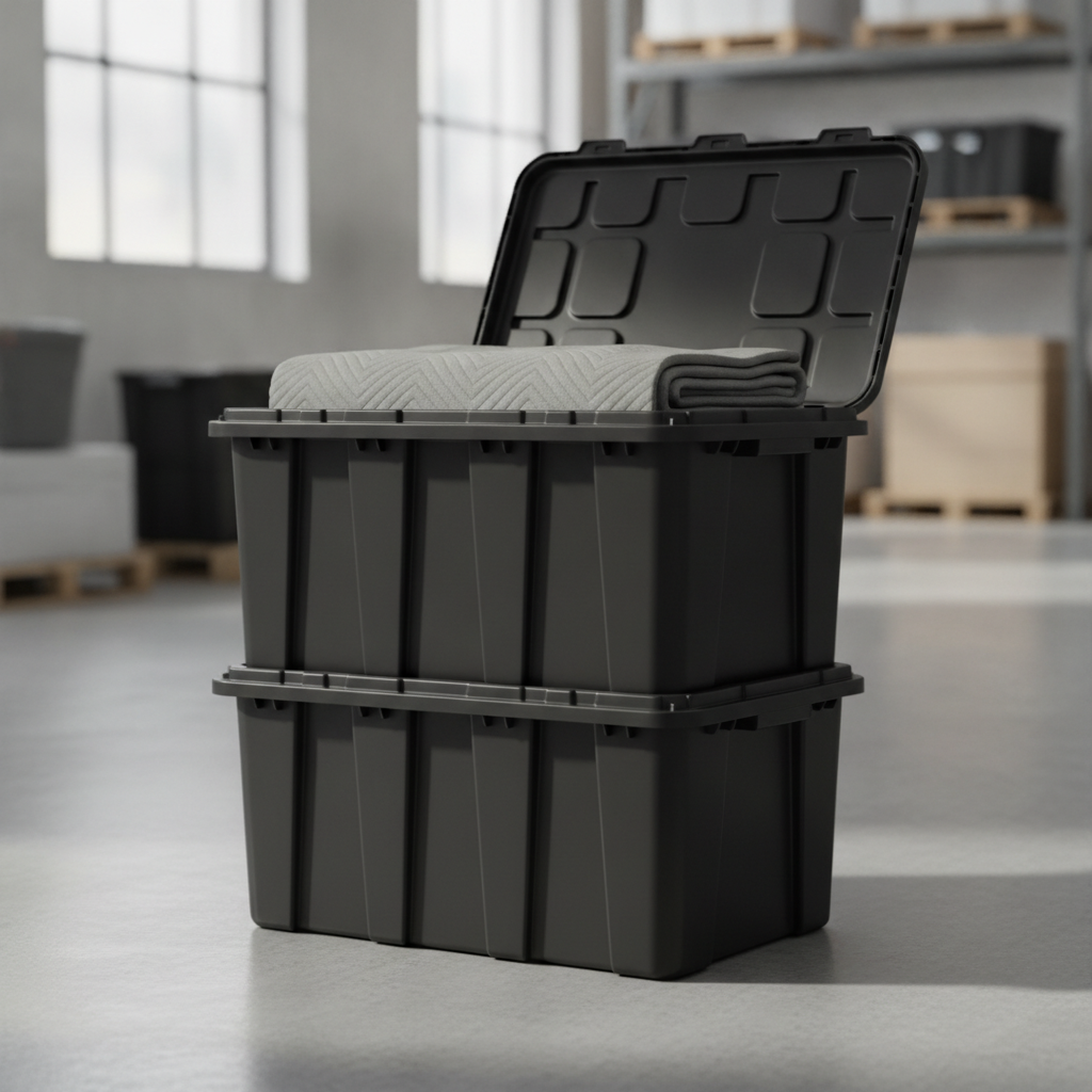 black plastic totes